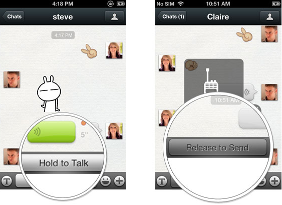 Hold to talk on WeChat
